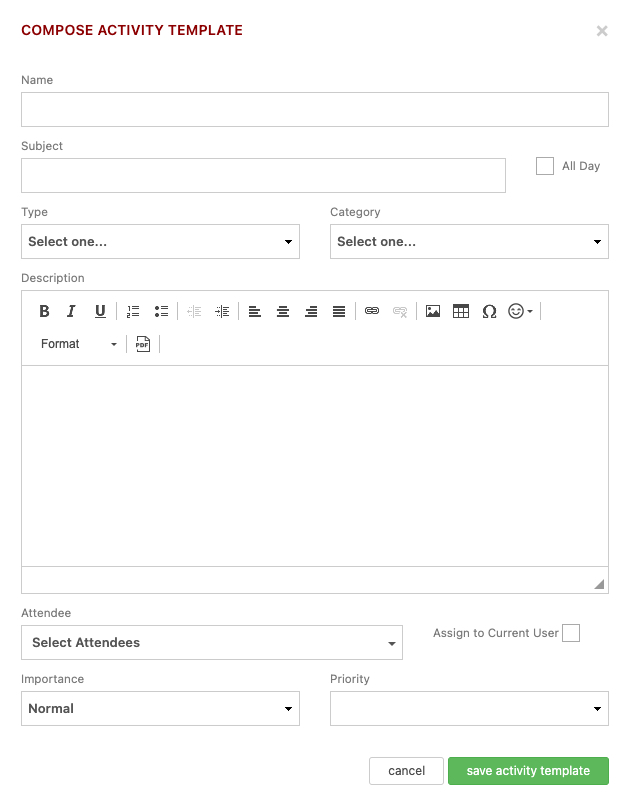 compose activity template