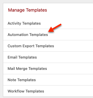Select Automation Templates