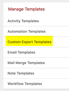custom export templates