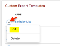 edit custom export templates