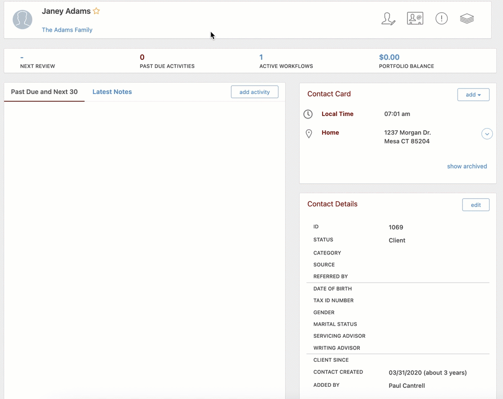add writing advisor to contact record