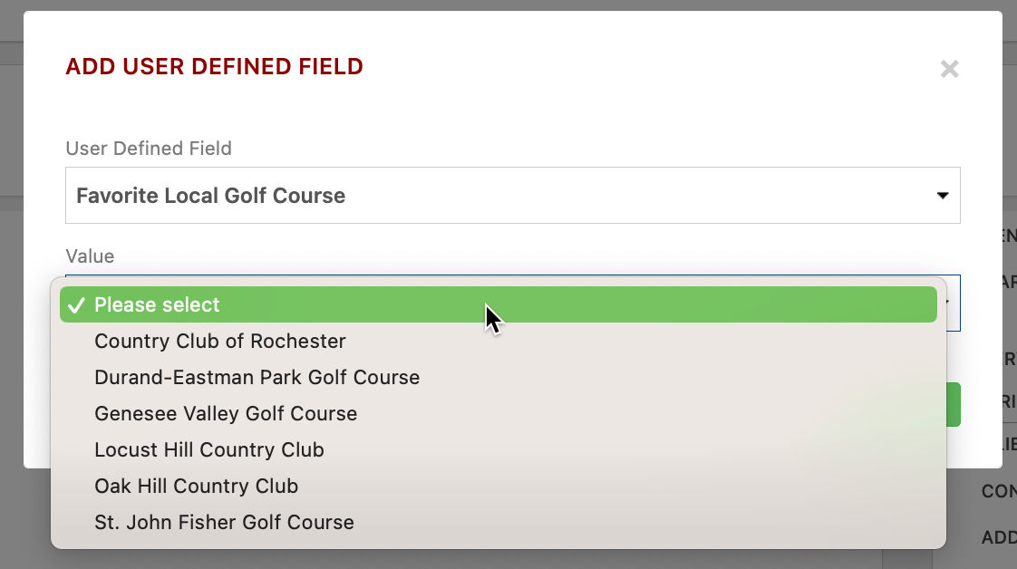select golf course