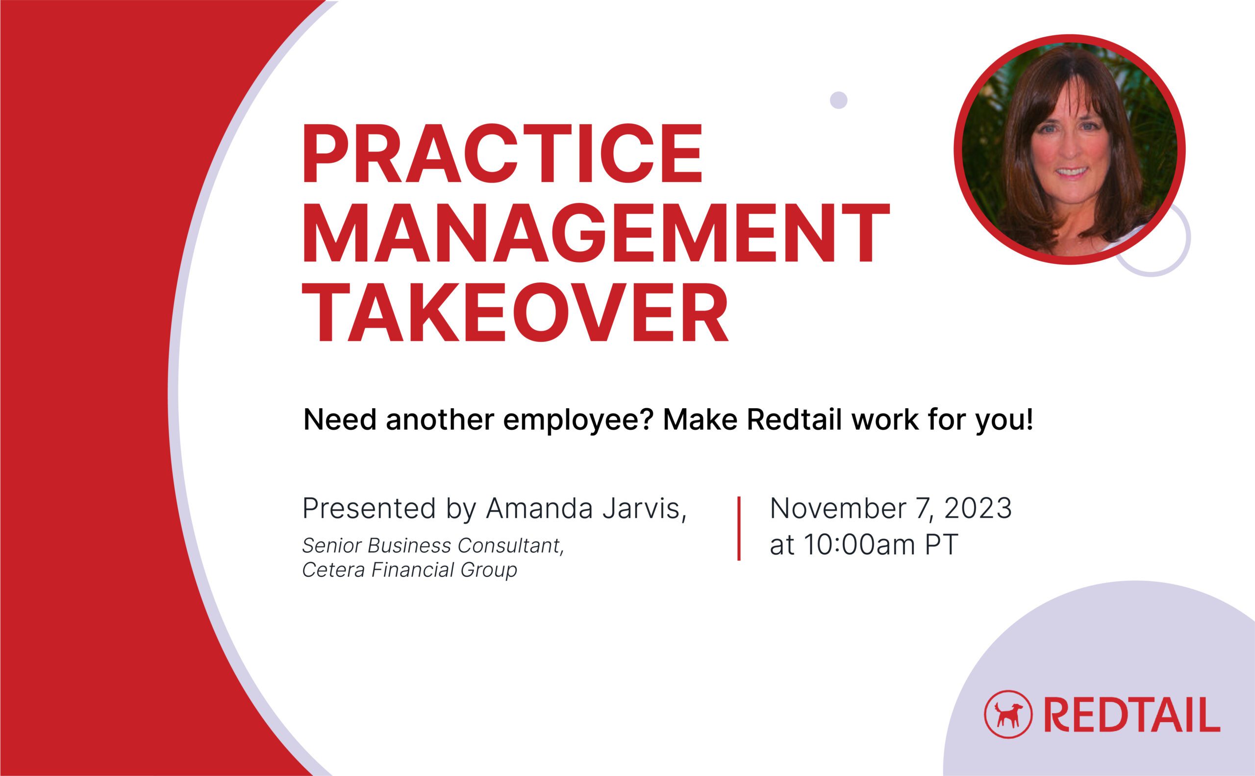 Practice Management Takeover webinar with Amanda Jarvis
